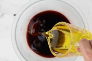 Adding oil and red wine vinegar to port