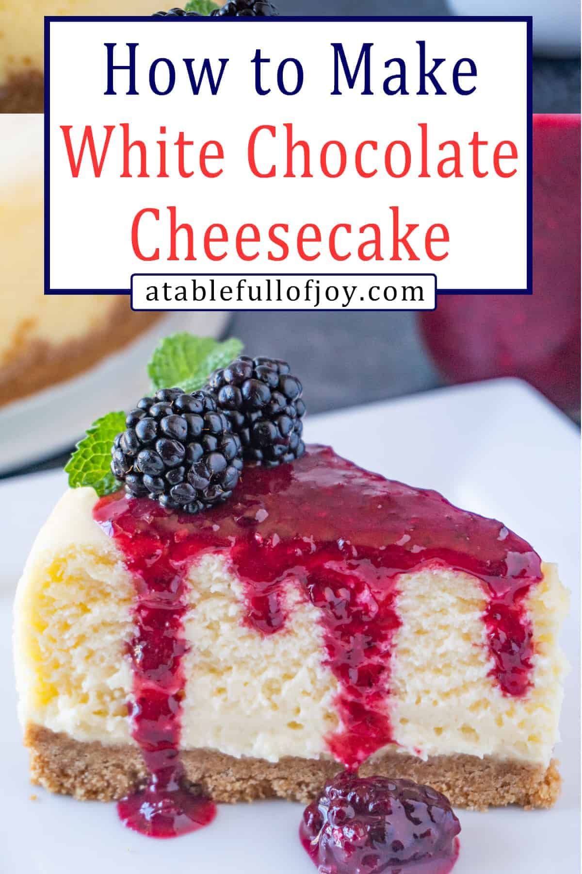 White Chocolate Cheesecake pinterest pin