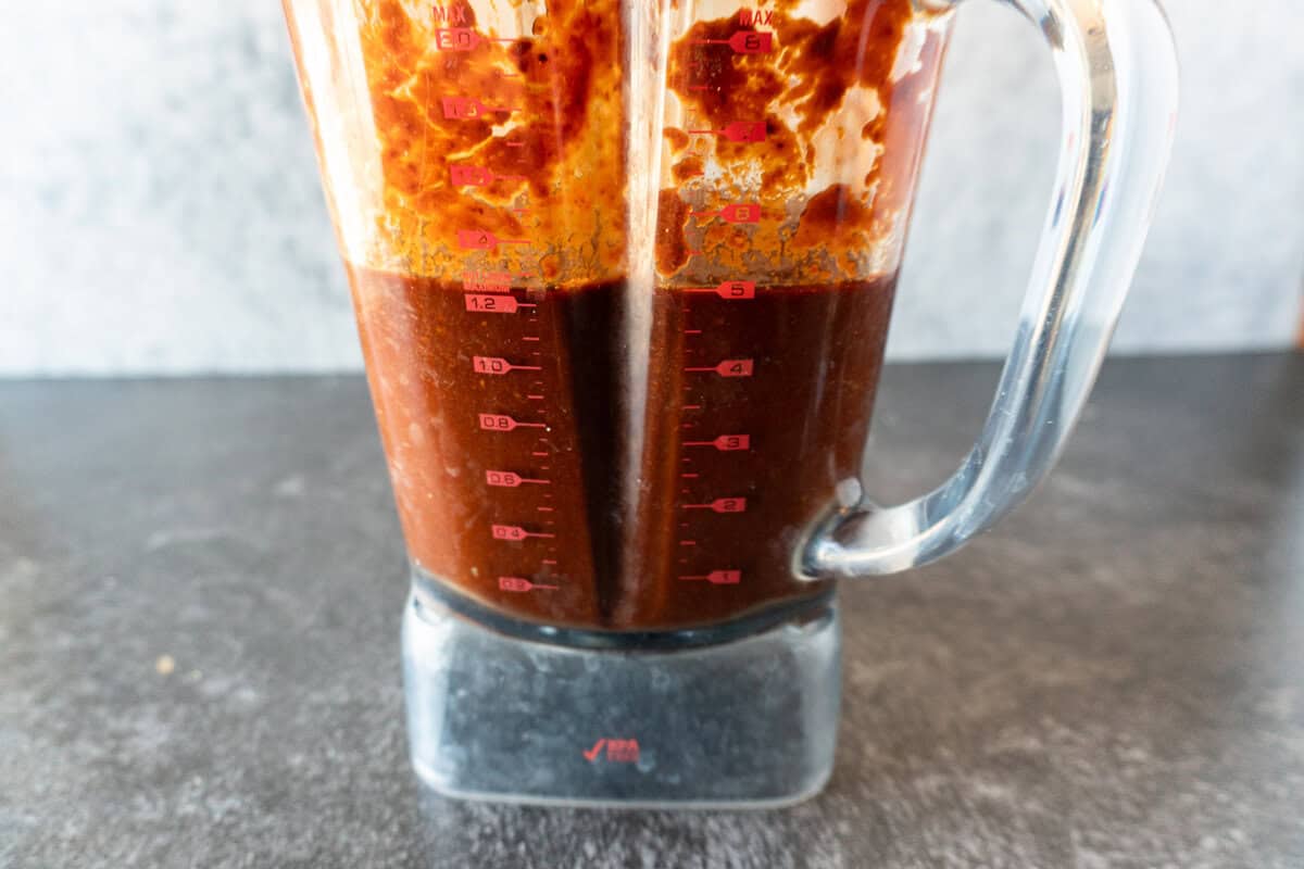 enchilada sauce blended in blender.