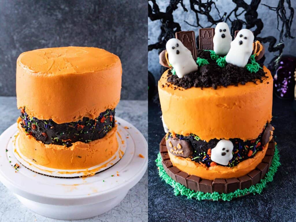 Easy Halloween Graveyard Cake Fault Line Halloween Cake How To