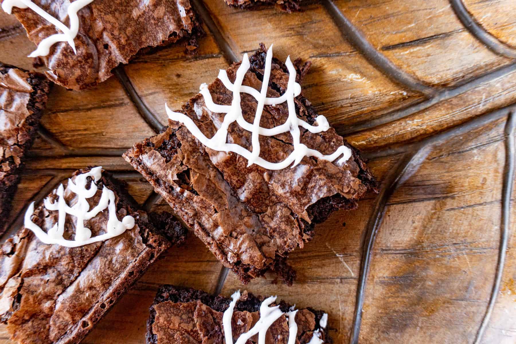 spider web brownie on platter