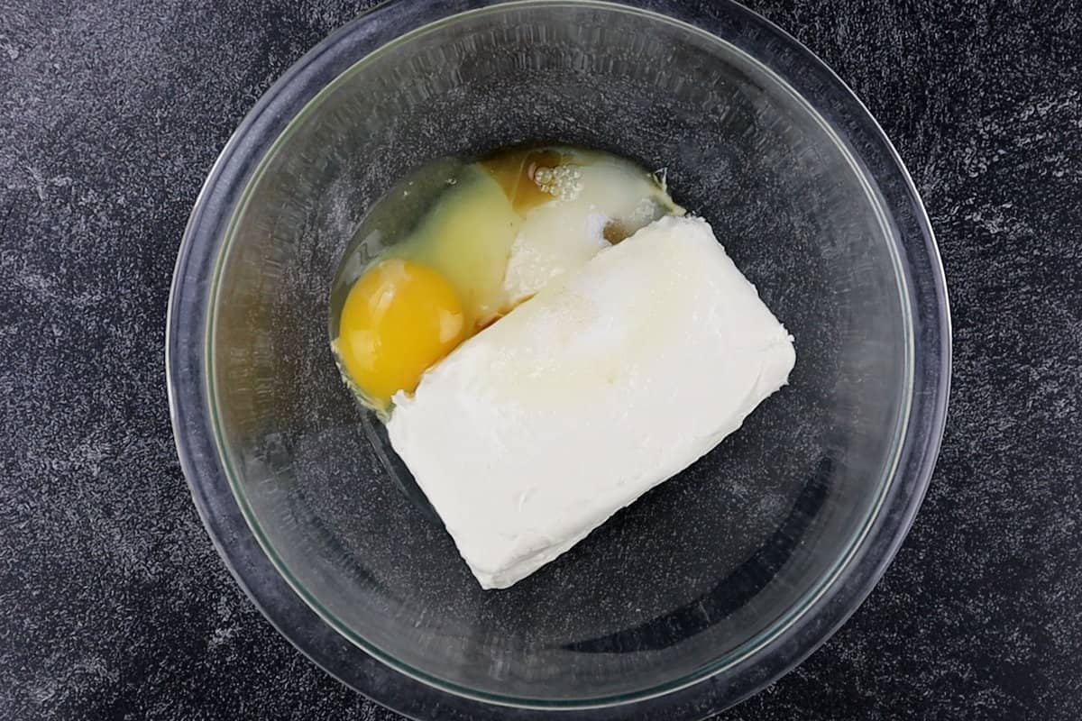 cream cheese ingredients before mixing