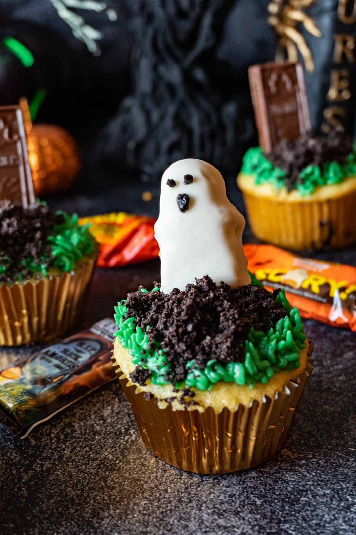 Ghost cupcake close up