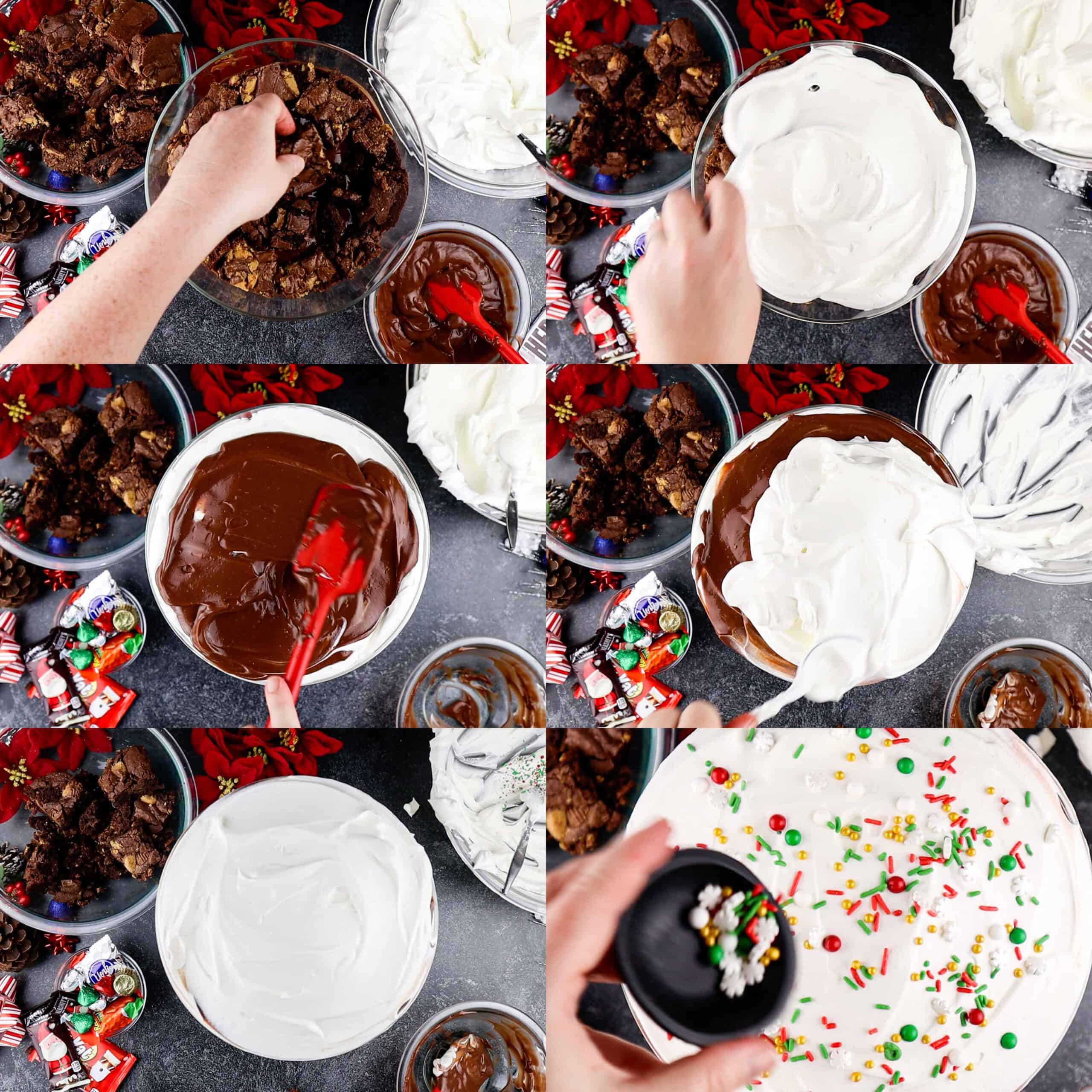 Assembling the trifle process shots