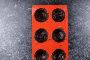 Chocolate hardened in molds