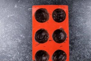 Chocolate hardened in molds