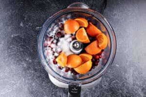 all ingredients in the food processor before blending