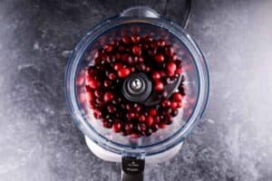 cranberries in food processor