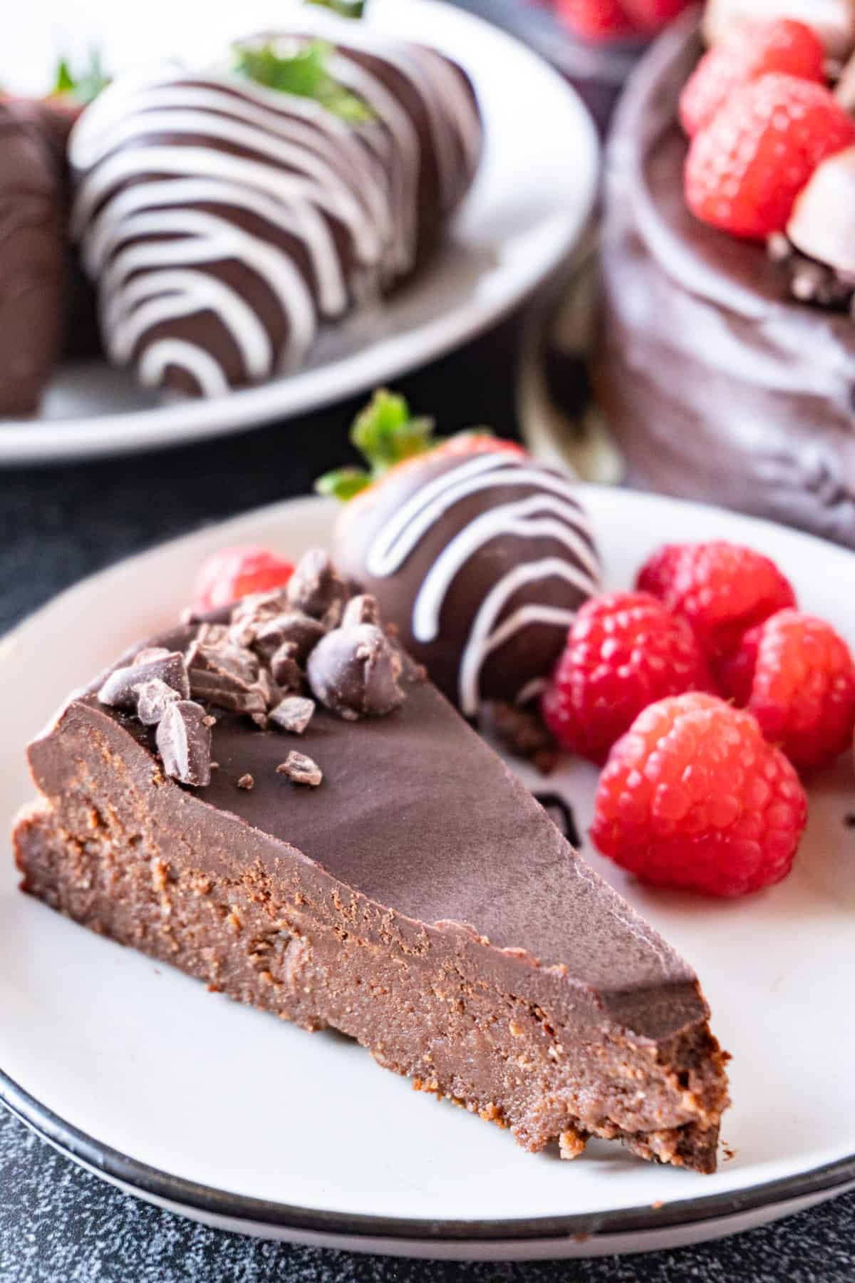 slice of chocolate truffle cake