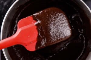 chocolate truffle melted close up