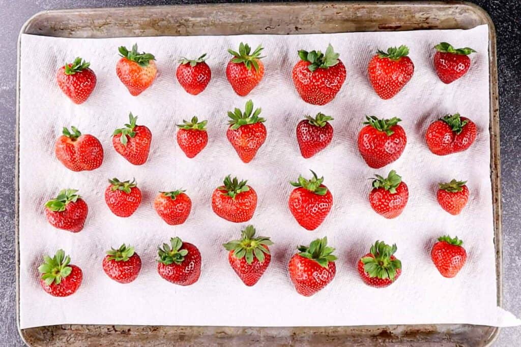 strawberries on paper towel