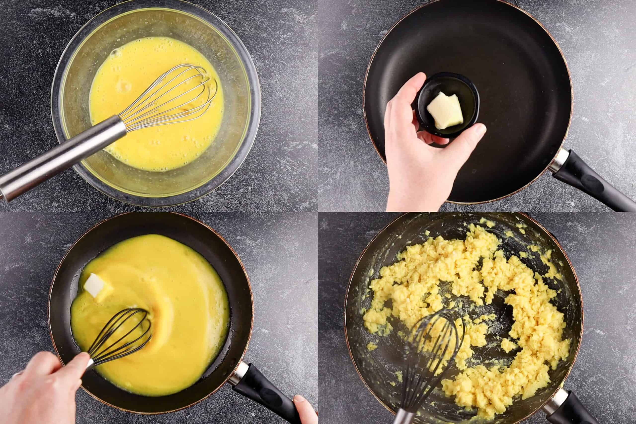 how to make scrambled eggs process shots