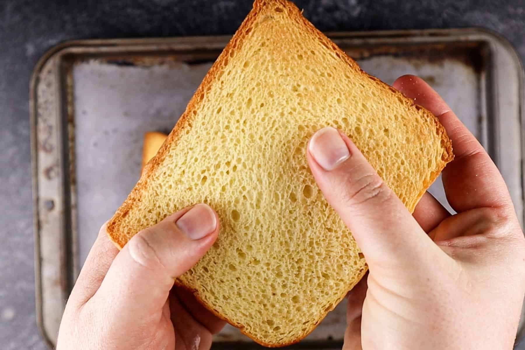 light toasted/ dried out piece of bread