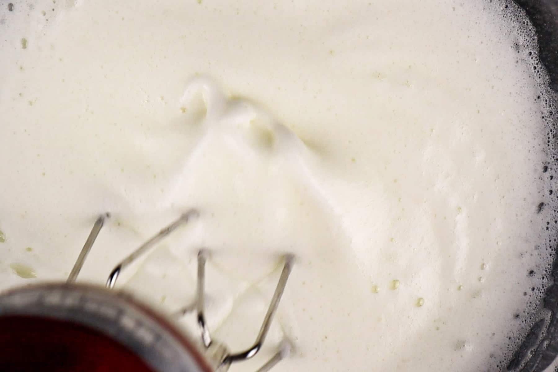 soft peaks in egg whites close up