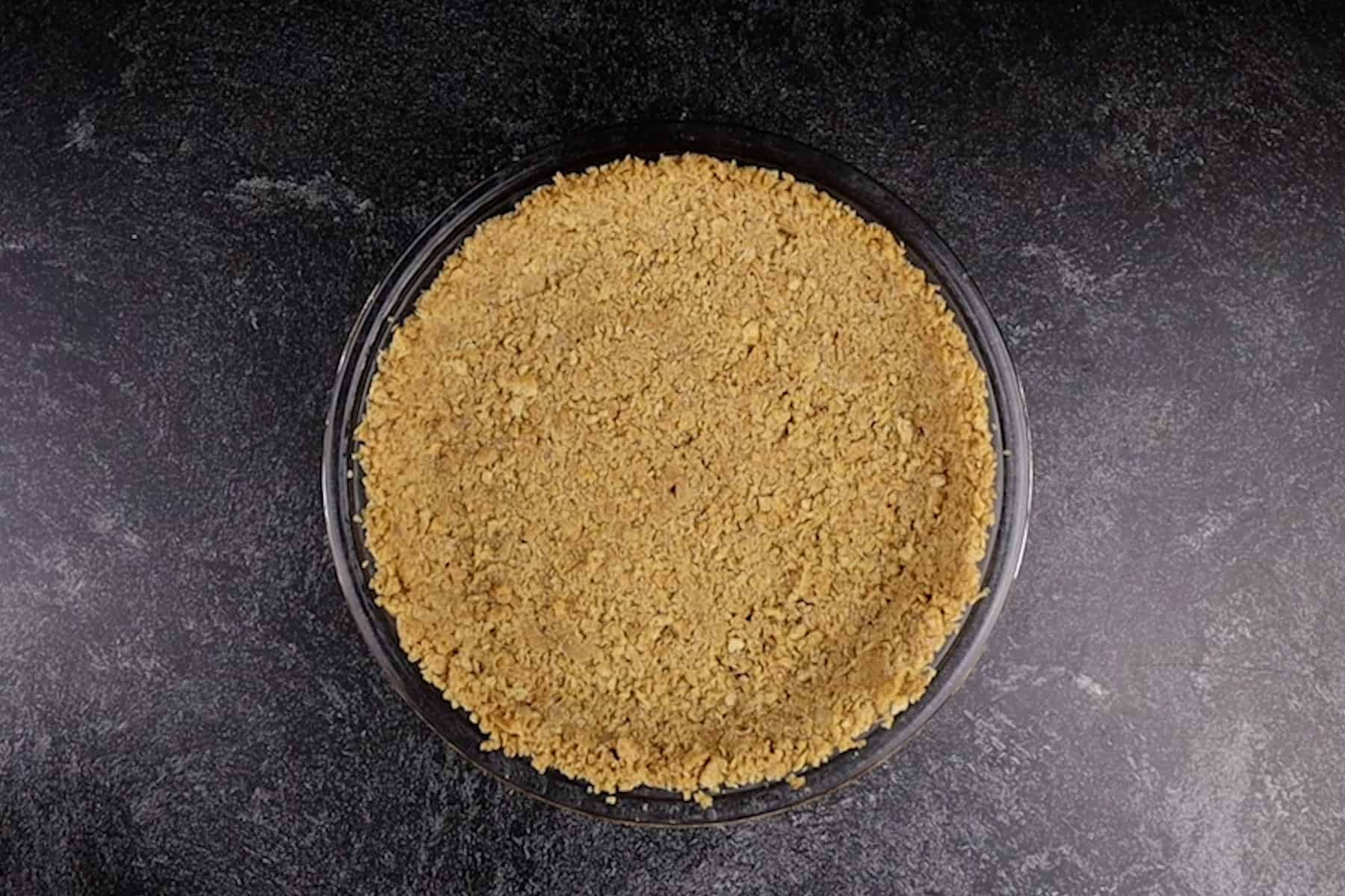 graham cracker crust before baking