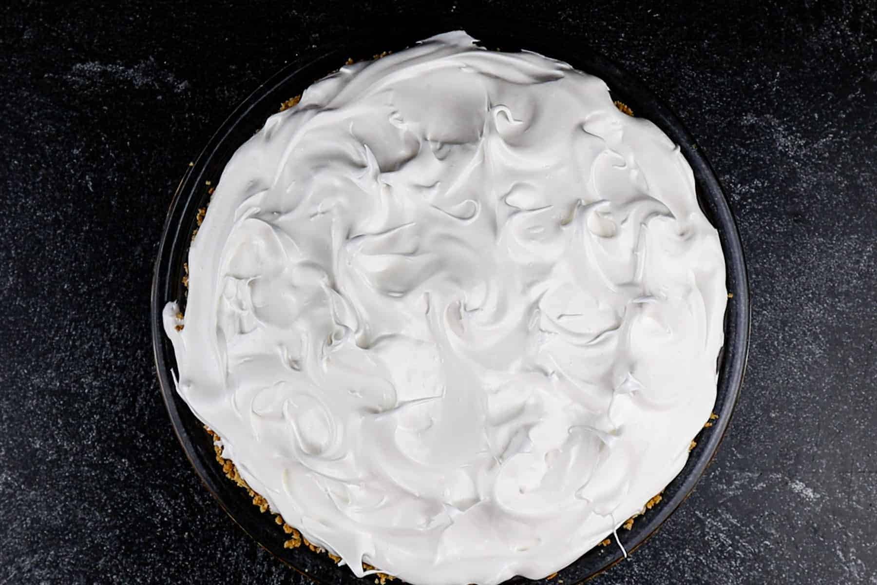 lemon meringue pie before baking