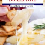 pinterest pin melted brie on crackers