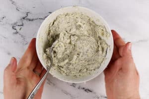 herb butter mixed