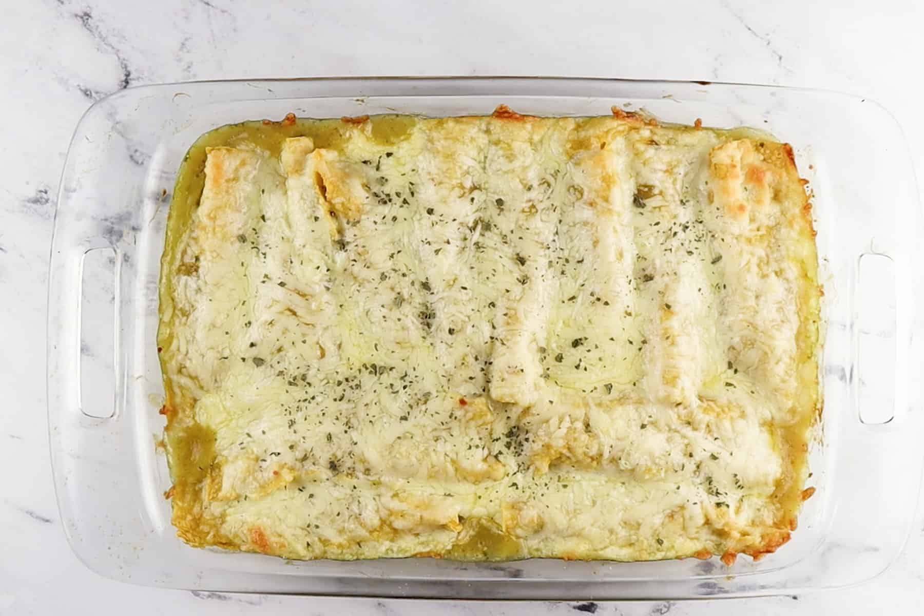 enchiladas baked in baking dish