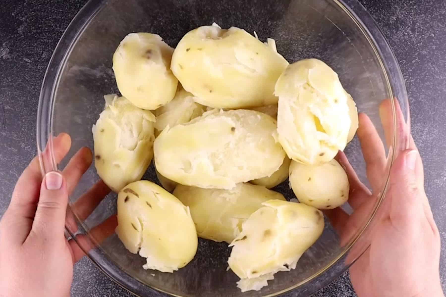 peeled and boiled potatoes