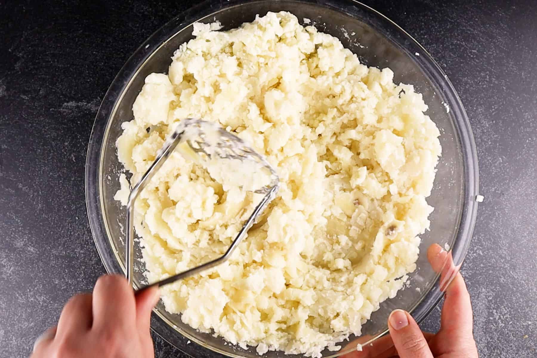 boiled potatoes mashed