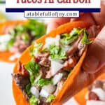 taco being held Pinterest pin