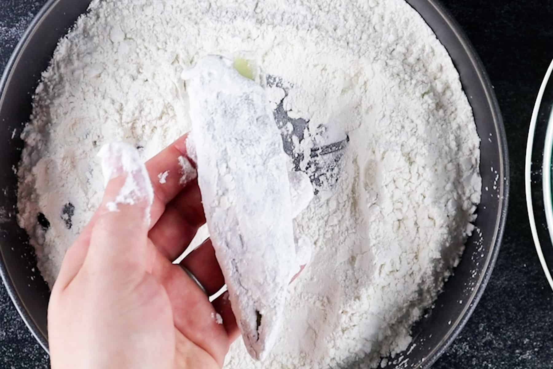 coating chile in flour