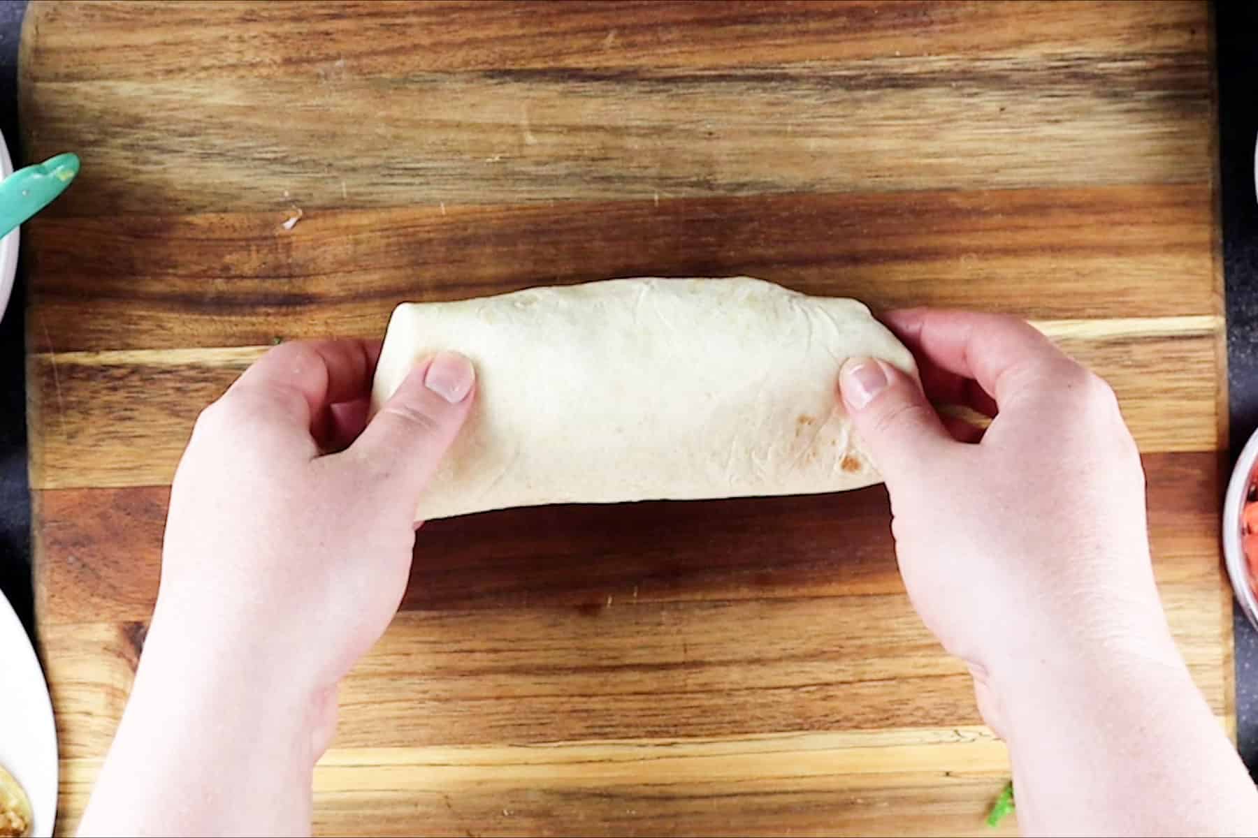 a finished rolled burrito
