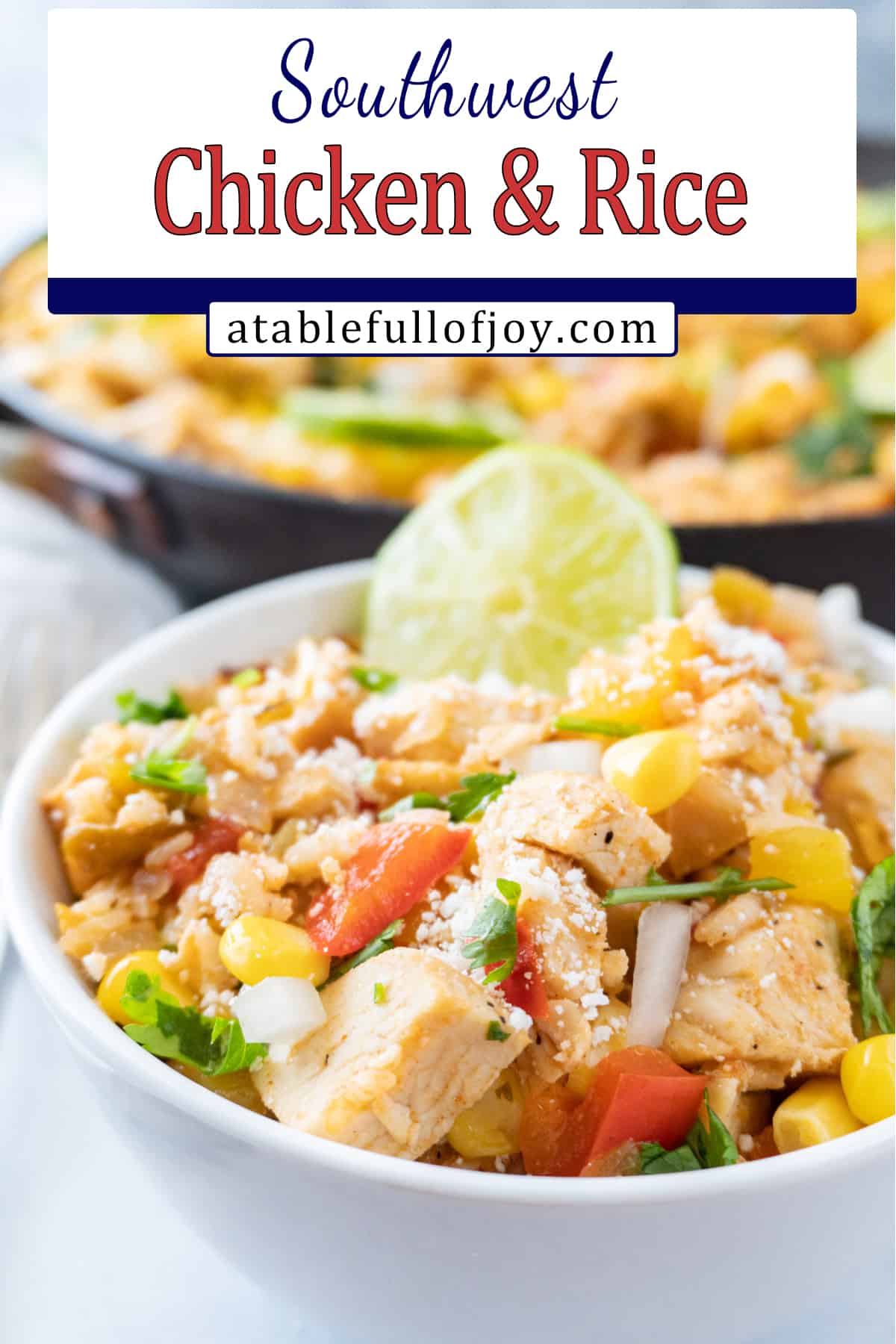 southwest chicken recipe in a bowl Pinterest pin