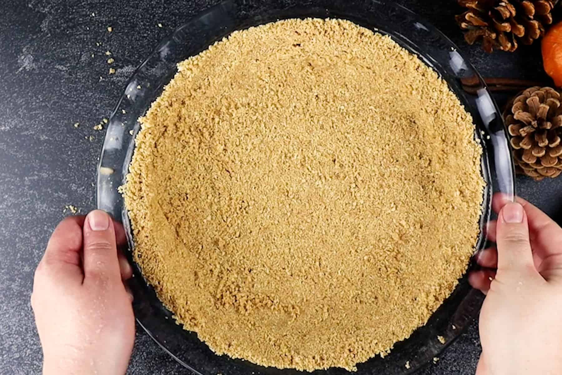 graham cracker crust before baking