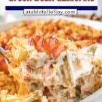 green bean casserole with cream cheese pinterest pin