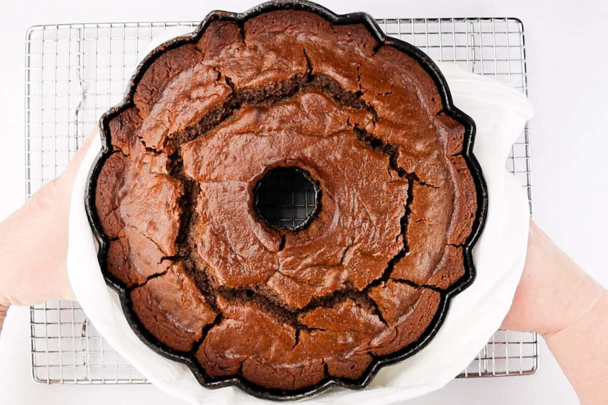 bundt cake still in pan