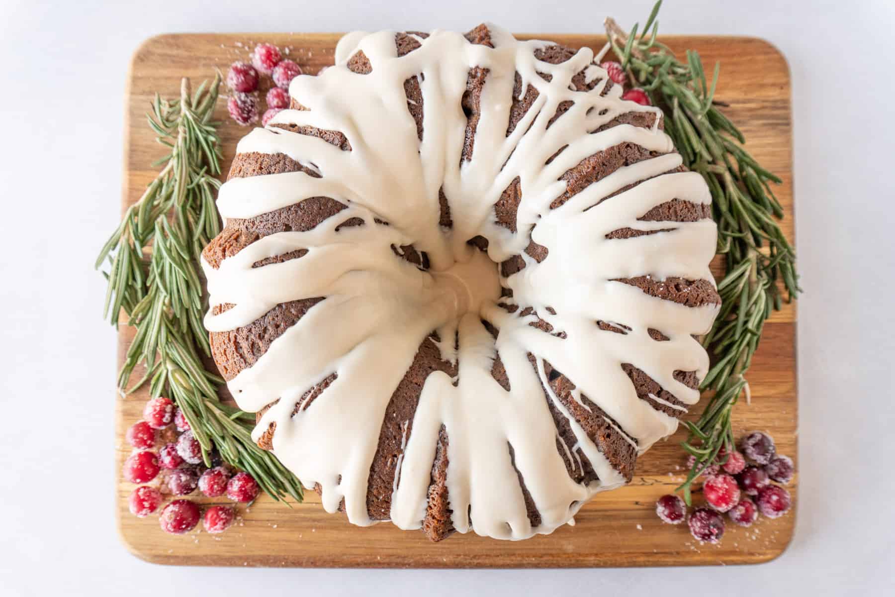 Gingerbread Bundt Cake with Lemon Glaze - Greedy Eats