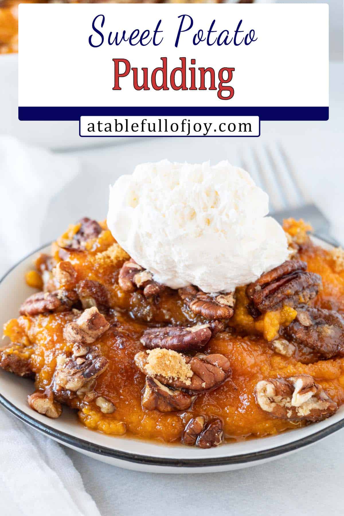 sweet potato pudding pinterest pin