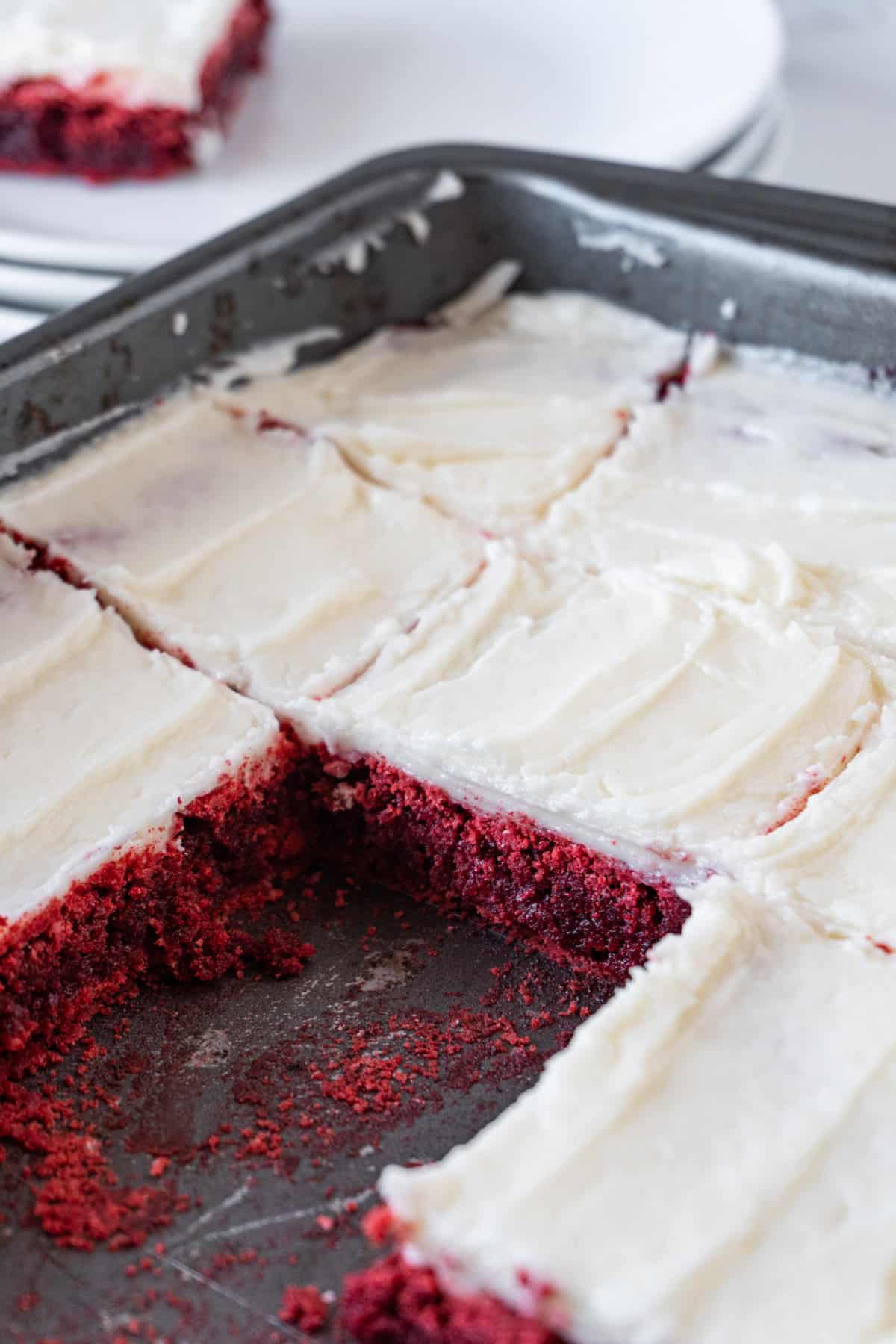 red velvet brownies in pan