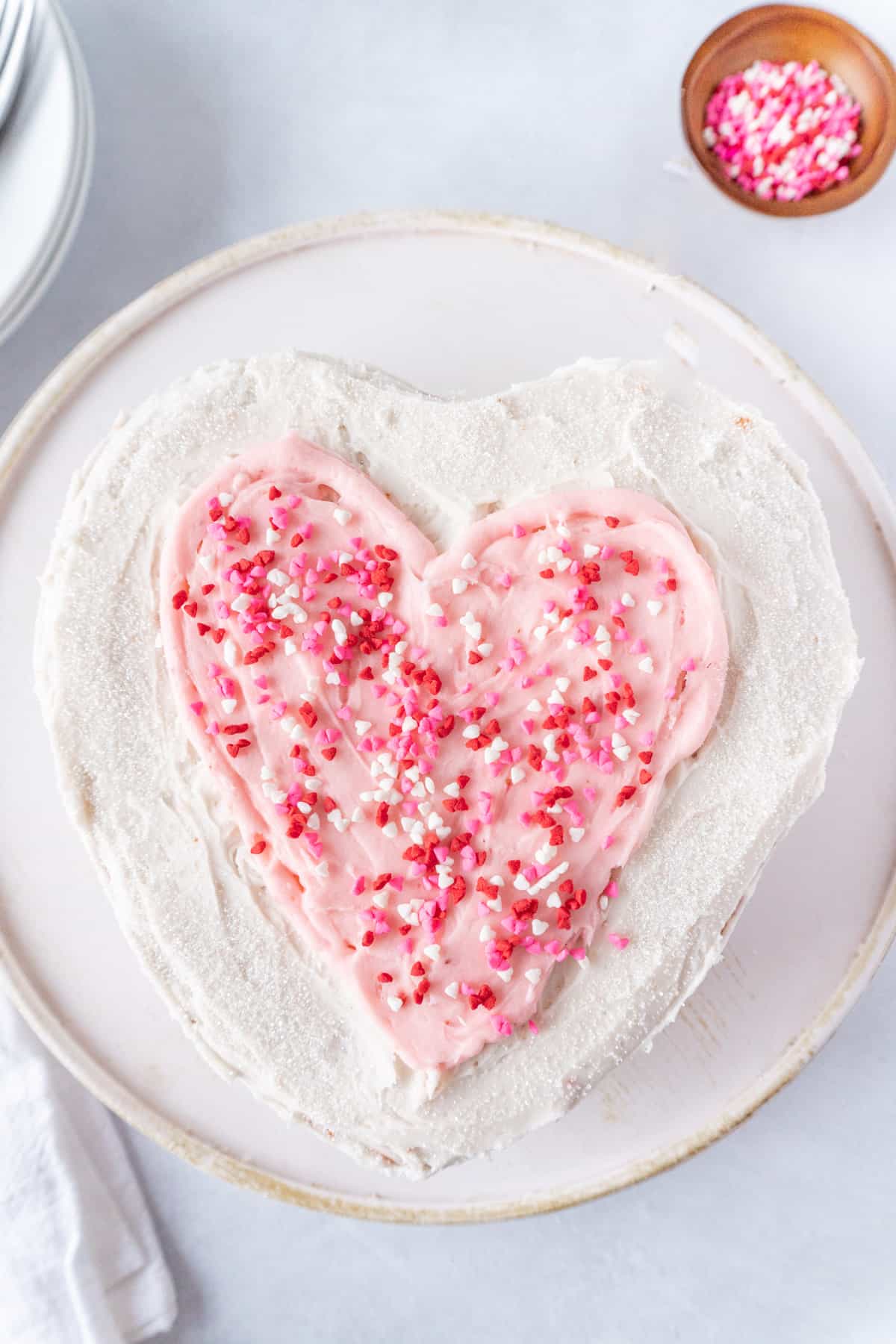 Heart Cake on cake plate