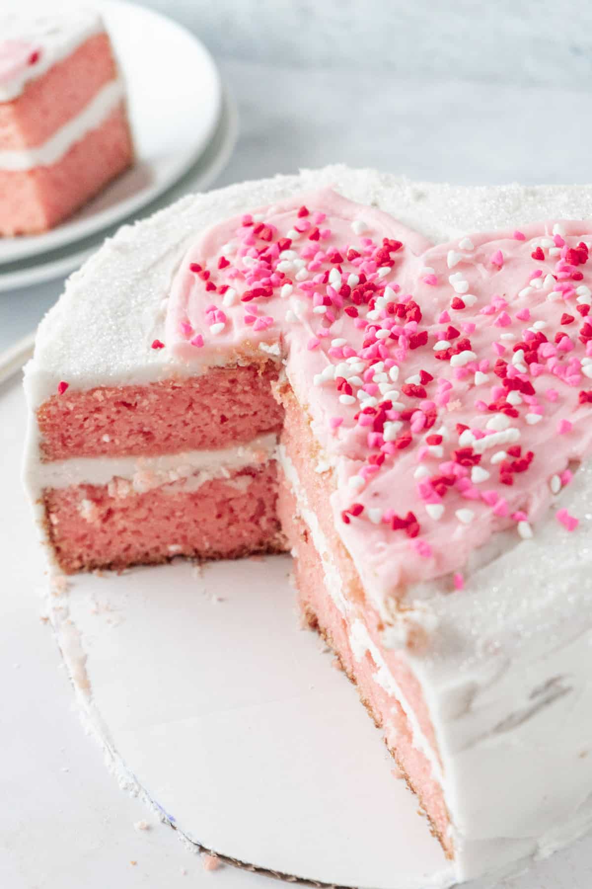 Heart Cake Cut into