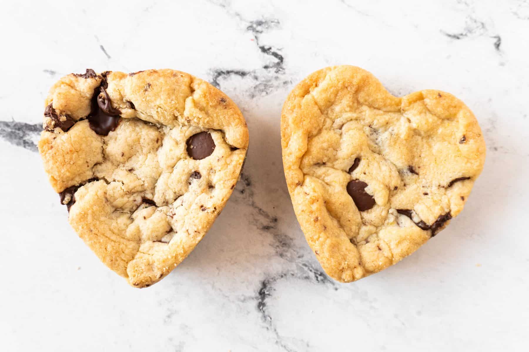 comparison of heart cookies if you don't fix the mold