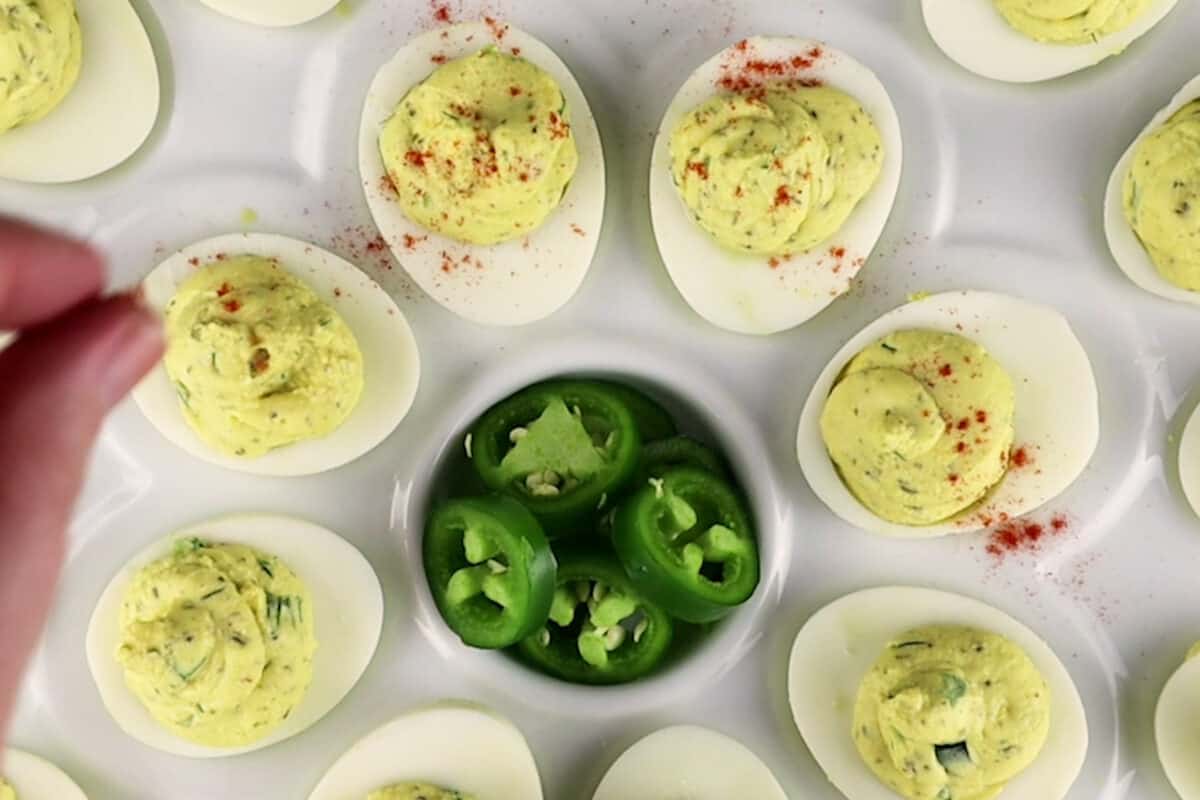 paprika on deviled eggs