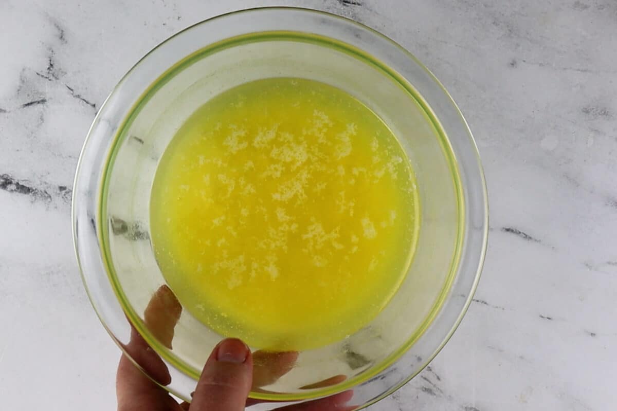 melted butter in bowl