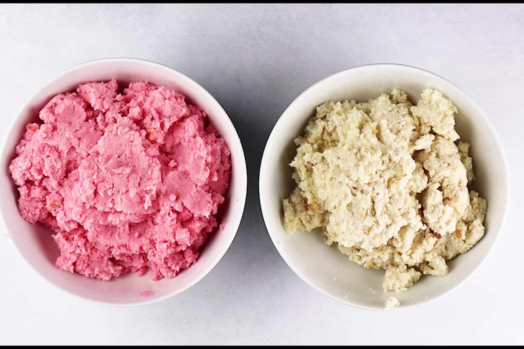 frosting mixed into crumbled cake.