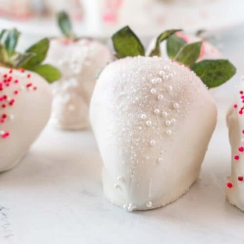 white chocolate covered strawberry close up featured image