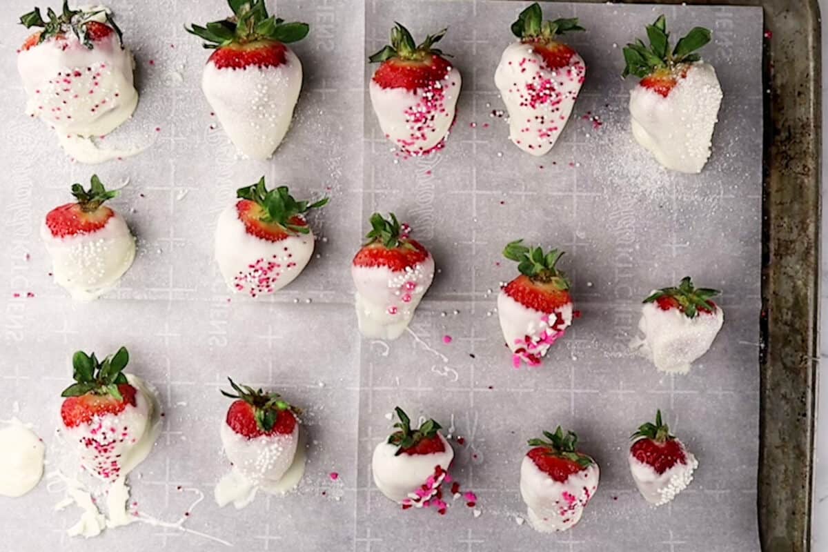 White Chocolate Dipped Strawberry Cookies {Perfectly Pink}