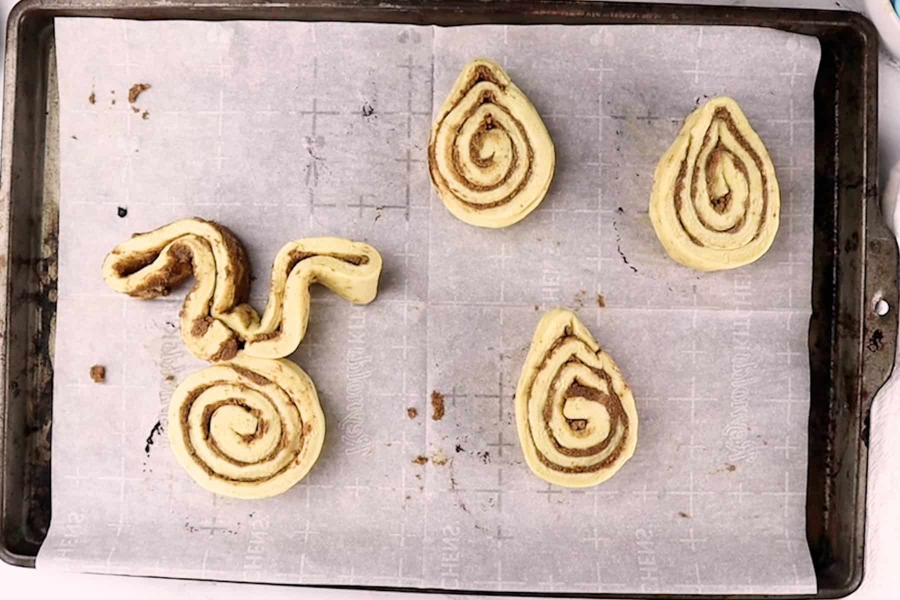 grand bunny cinnamon roll before baking