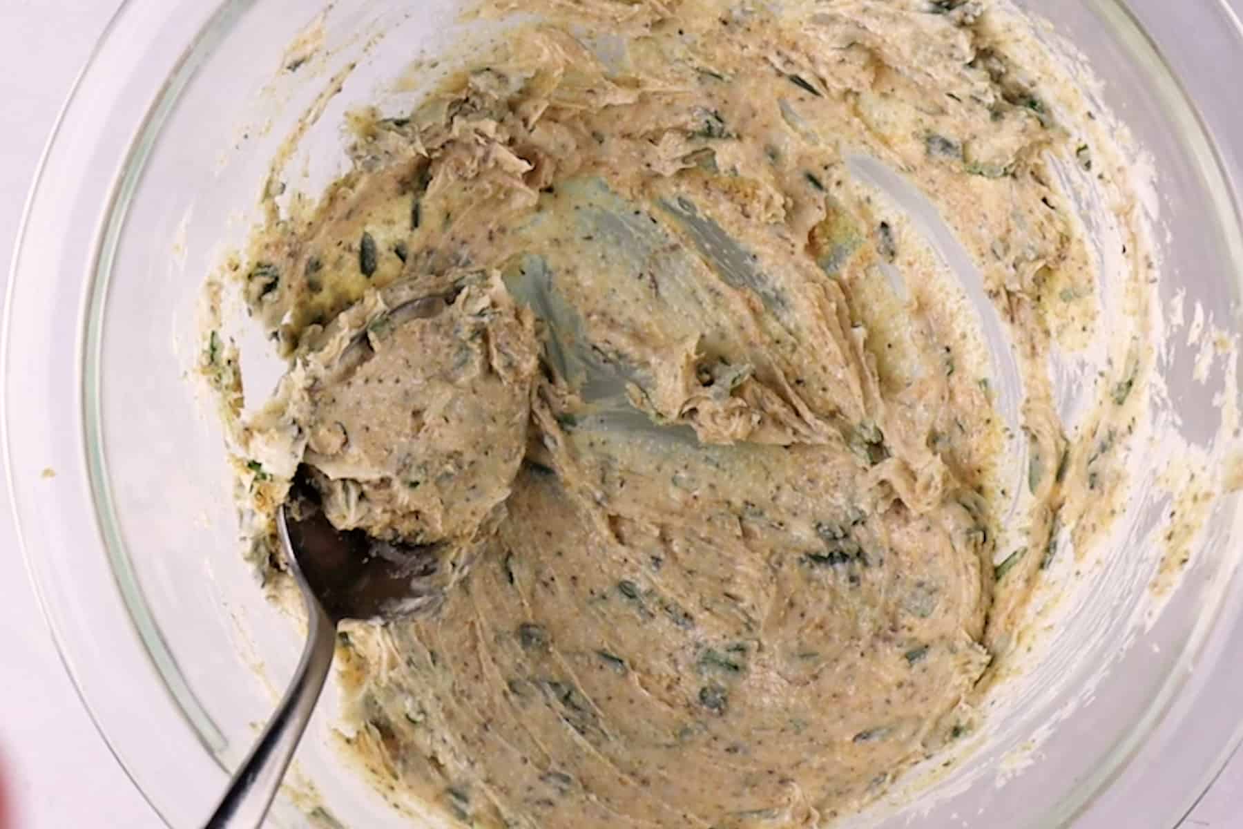 mixing herb butter