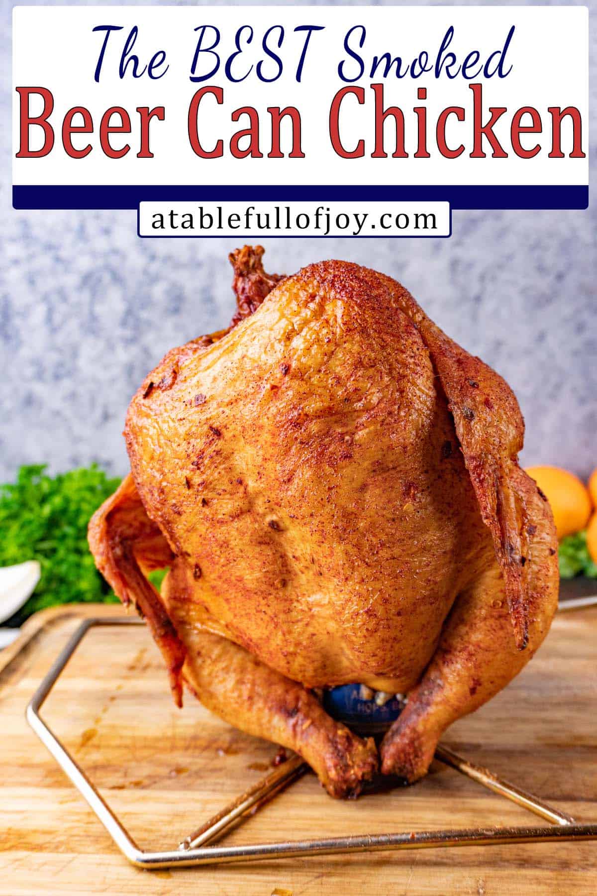 smoked beer can chicken Pinterest pin