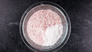 candy cane powdered topping before mixing