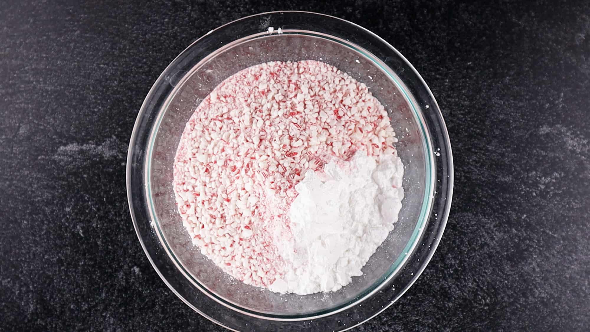 candy cane powdered topping before mixing