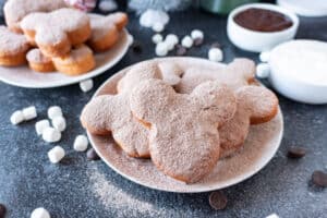 hot cocoa beignets on plate