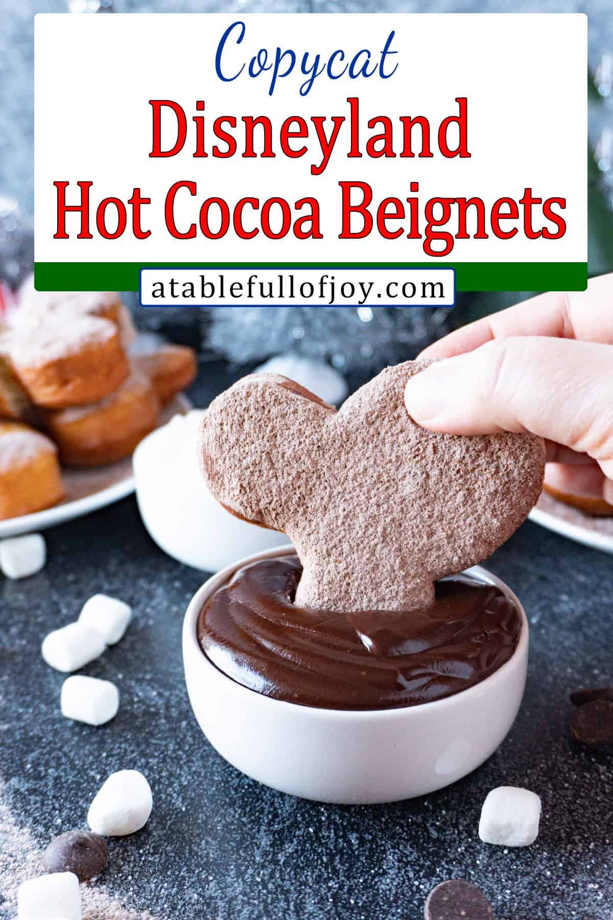 hot cocoa beignets pinterest pin